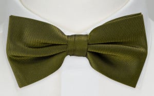 SOLID OLIVE pre-tied bow tie