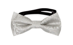 SWANKY SILVER baby bow tie