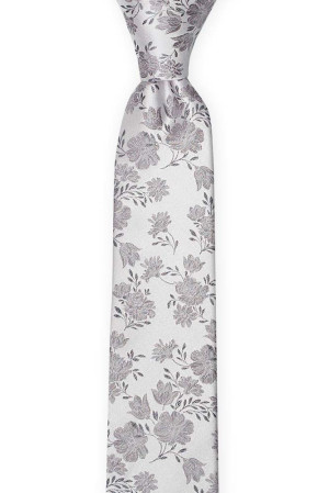 TOSSBLOSSOM Silver grey boy's tie medium