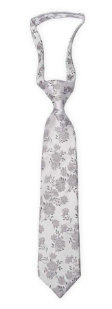 TOSSBLOSSOM Silver grey boy's tie small pre-tied