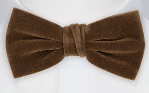 Velvet COCOA BROWN pre-tied bow tie