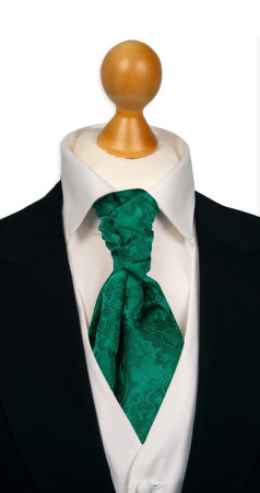 WEDDED EMERALD GREEN pre-tied cravat