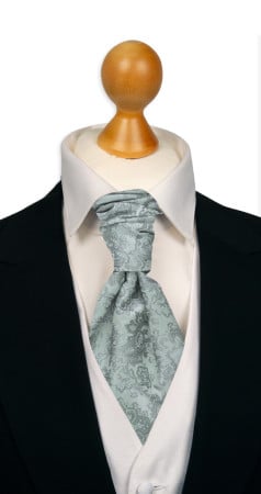 WEDDED SILVER pre-tied cravat
