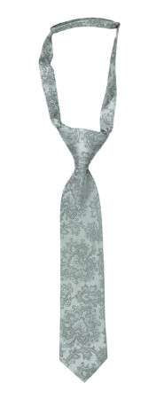 WEDDED SILVER boy's tie small pre-tied