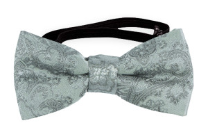 WEDDED SILVER baby bow tie