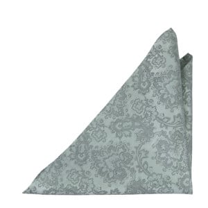 WEDDED SILVER pocket square