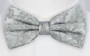 WEDDED SILVER bow tie